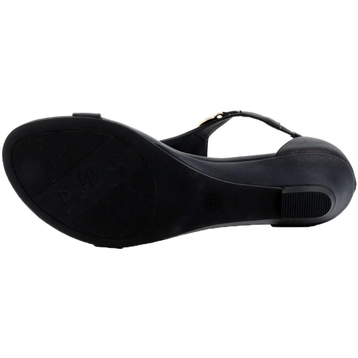 Lynn Womens Faux Leather Embellished Wedge Sandals