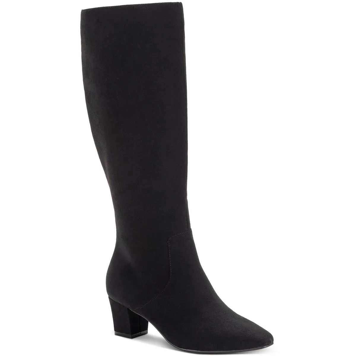 Lyyric Womens Zipper Microfiber Knee-High Boots