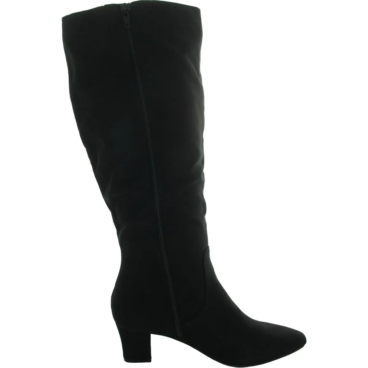Lyyric Womens Zipper Microfiber Knee-High Boots