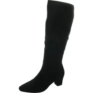 Lyyric Womens Zipper Microfiber Knee-High Boots