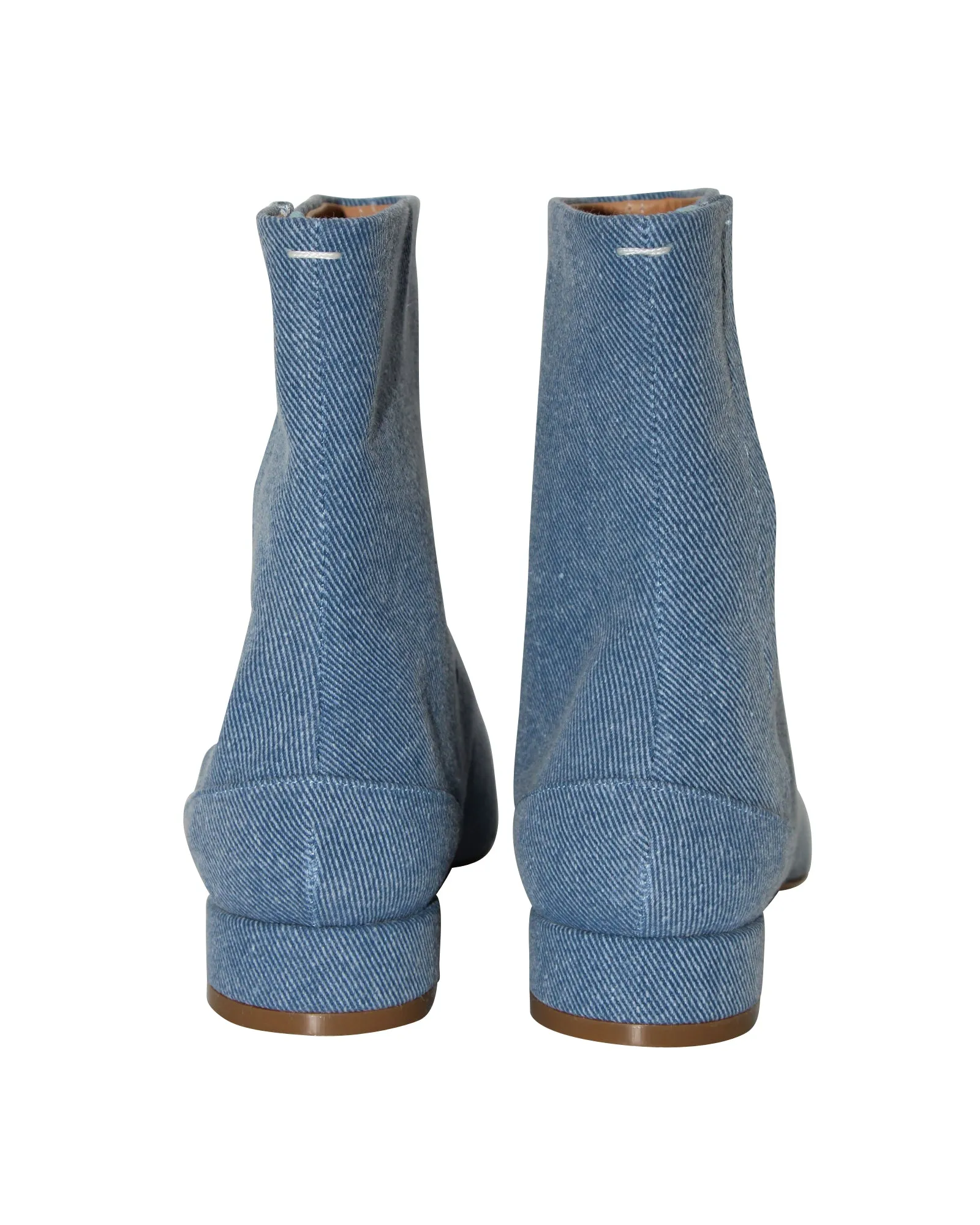 Maison Margiela Pointed Toe Boots in Blue Denim
