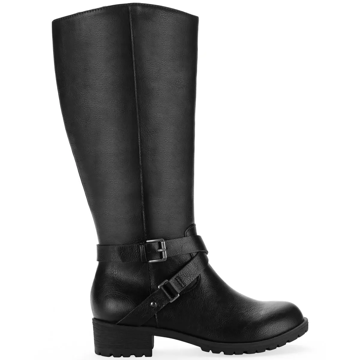 Marliee Womens Faux Leather Mid-Calf Boots