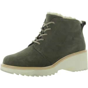 Maude Womens Faux Fur Lined Suede Combat & Lace-Up Boots