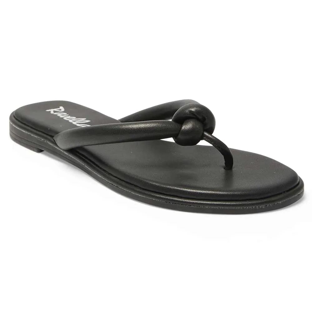 Maui Thongs in Black Smooth
