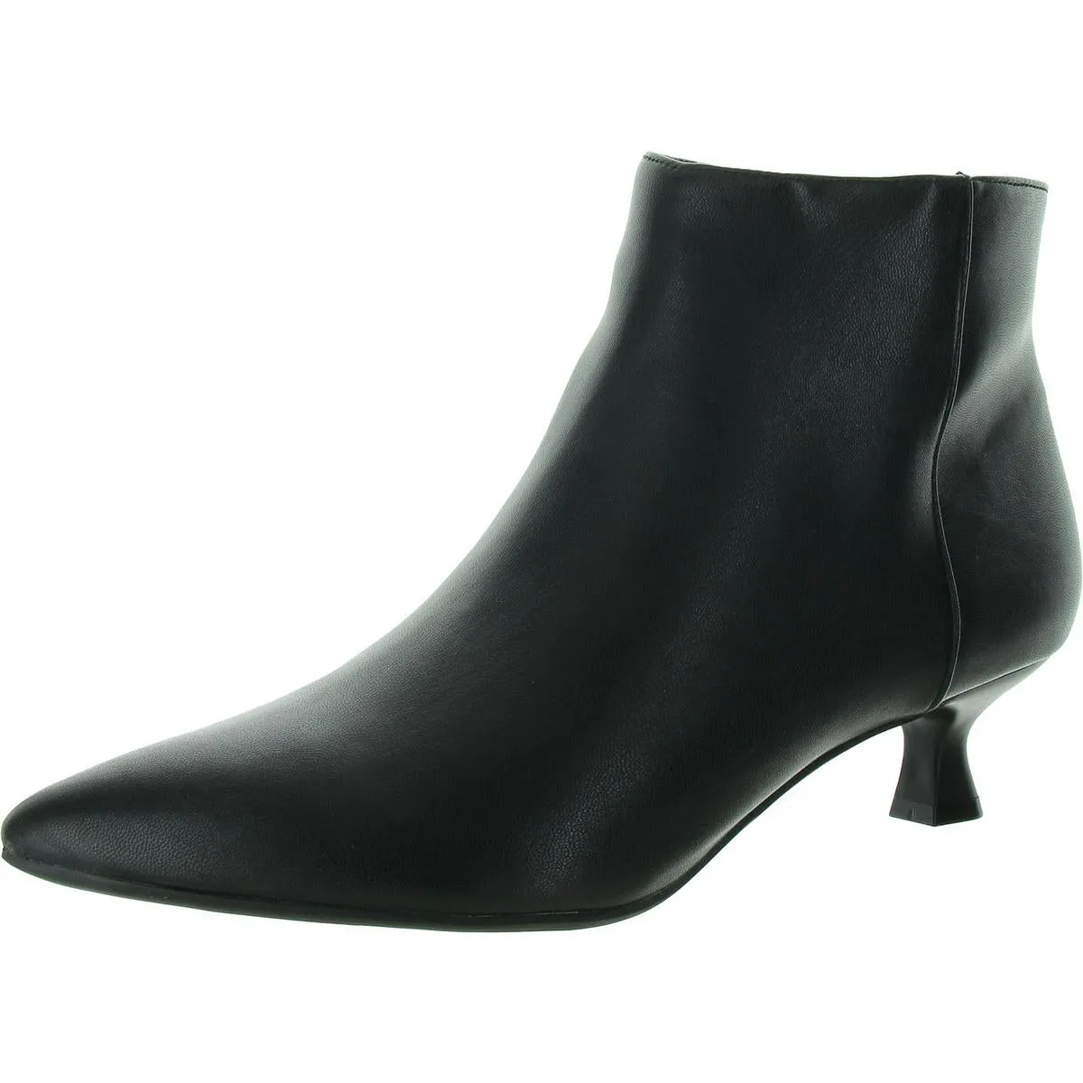MAYA Womens Faux Leather Kitten Heel Ankle Boots