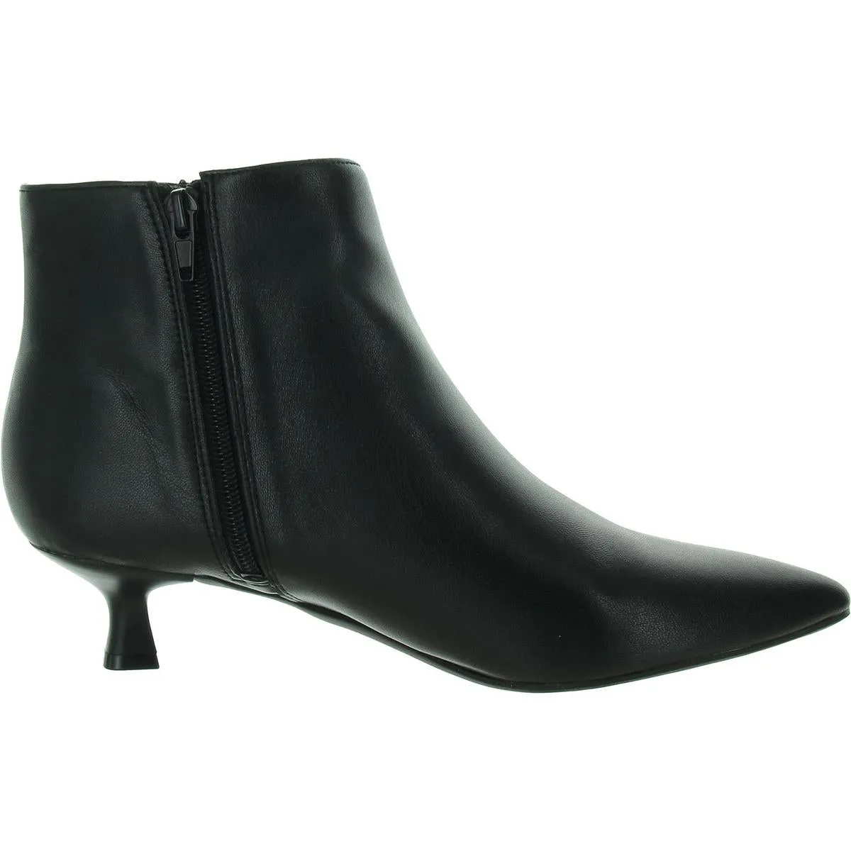 MAYA Womens Faux Leather Kitten Heel Ankle Boots