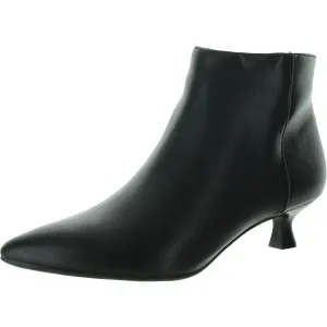 MAYA Womens Faux Leather Kitten Heel Ankle Boots