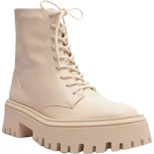 MAYA Womens Pull On Lug Sole Combat & Lace-Up Boots