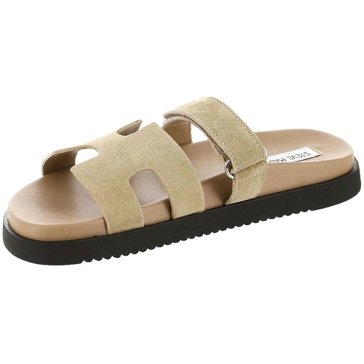 Mayven Womens Suede Adjustable Slide Sandals