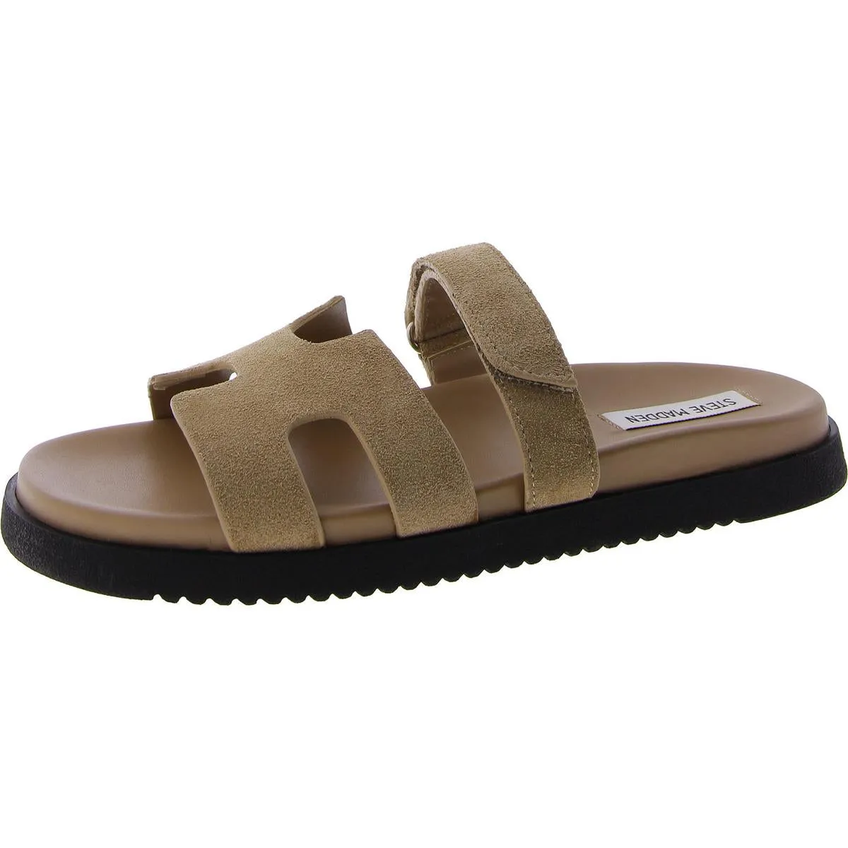 Mayven Womens Suede Adjustable Slide Sandals