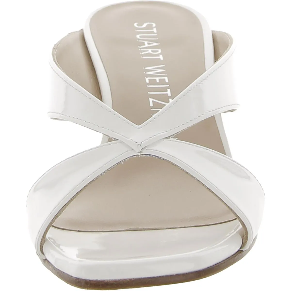 Miami Womens Patent Leather Open Toe Slide Sandals
