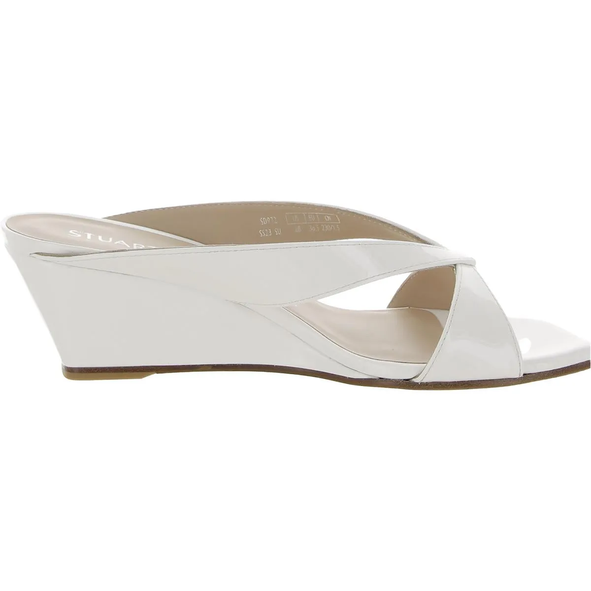 Miami Womens Patent Leather Open Toe Slide Sandals