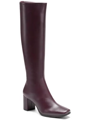 Micah Womens Stretch Block Heel Knee-High Boots