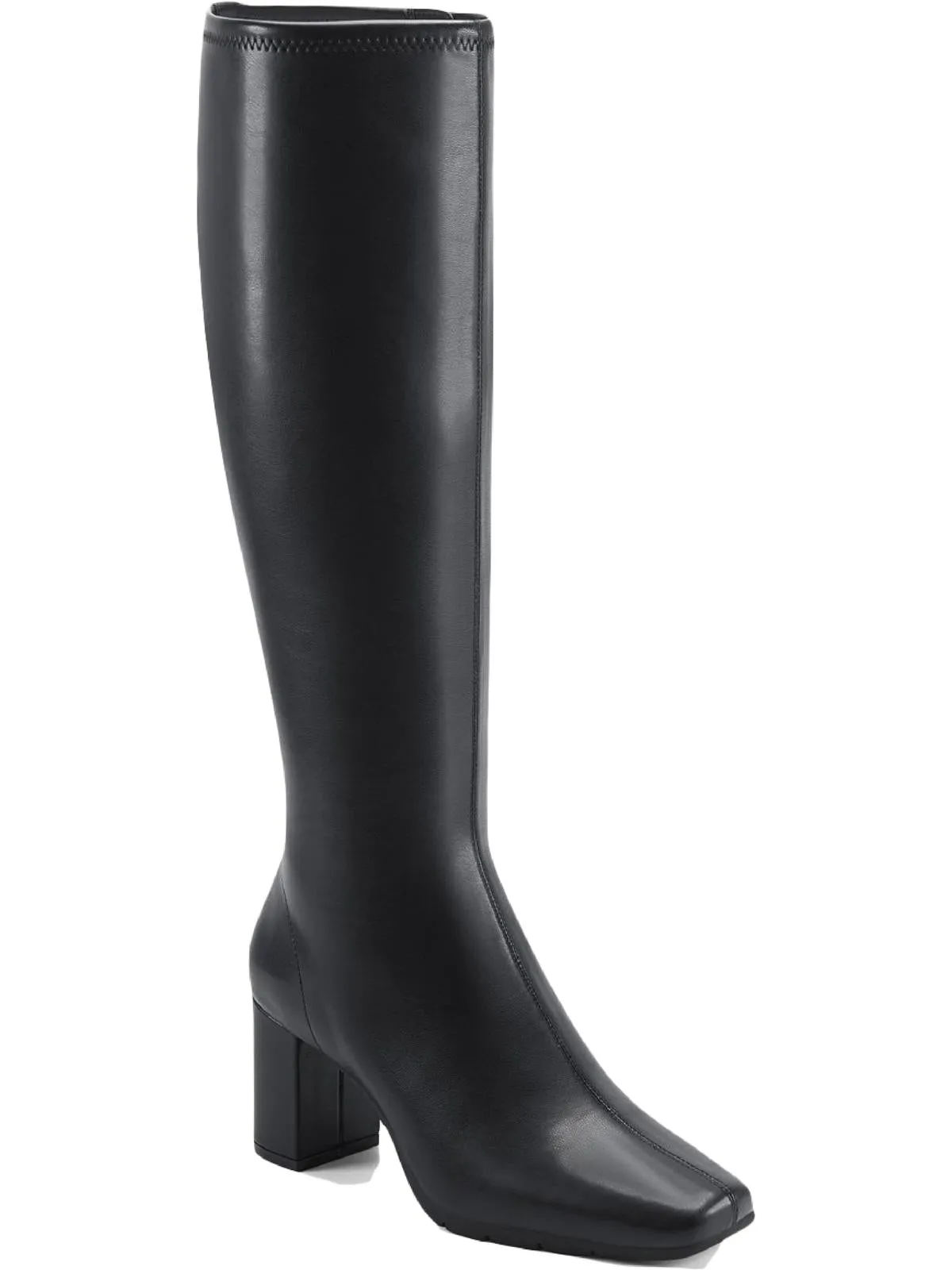 Micah Womens Stretch Block Heel Knee-High Boots