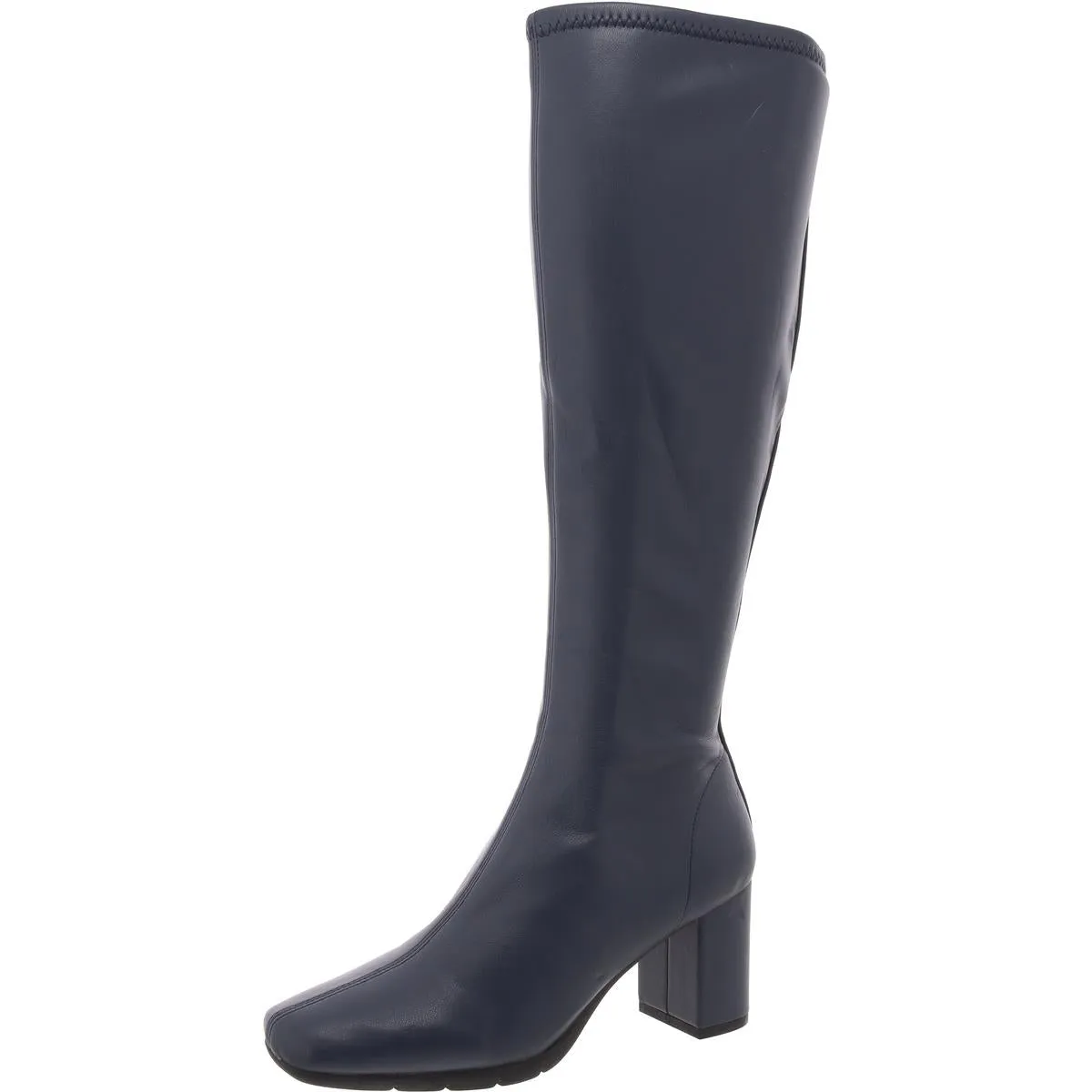 Micah Womens Stretch Block Heel Knee-High Boots