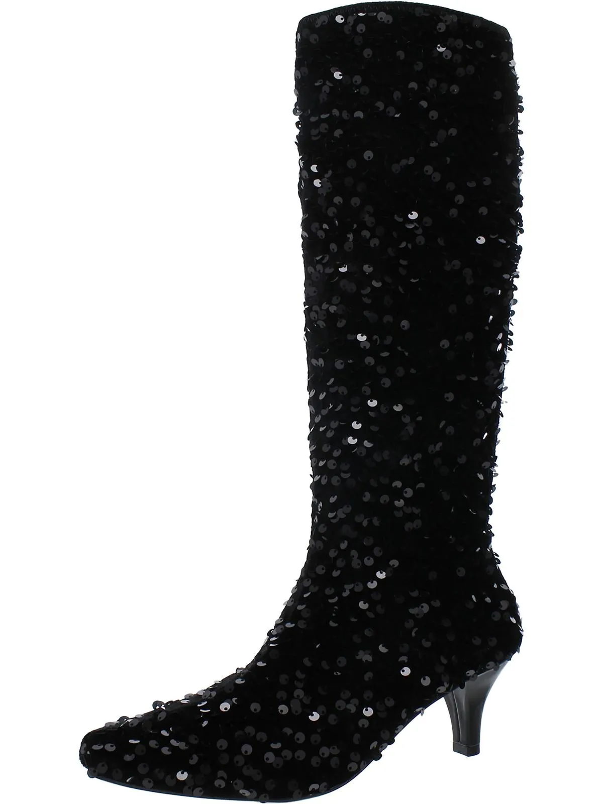 Namora Sequin Womens Square Toe Zipper Knee-High Boots