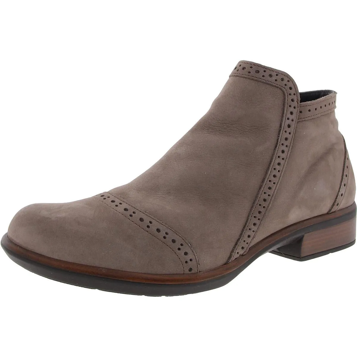 Nefasi Womens Zipper Leather Ankle Boots