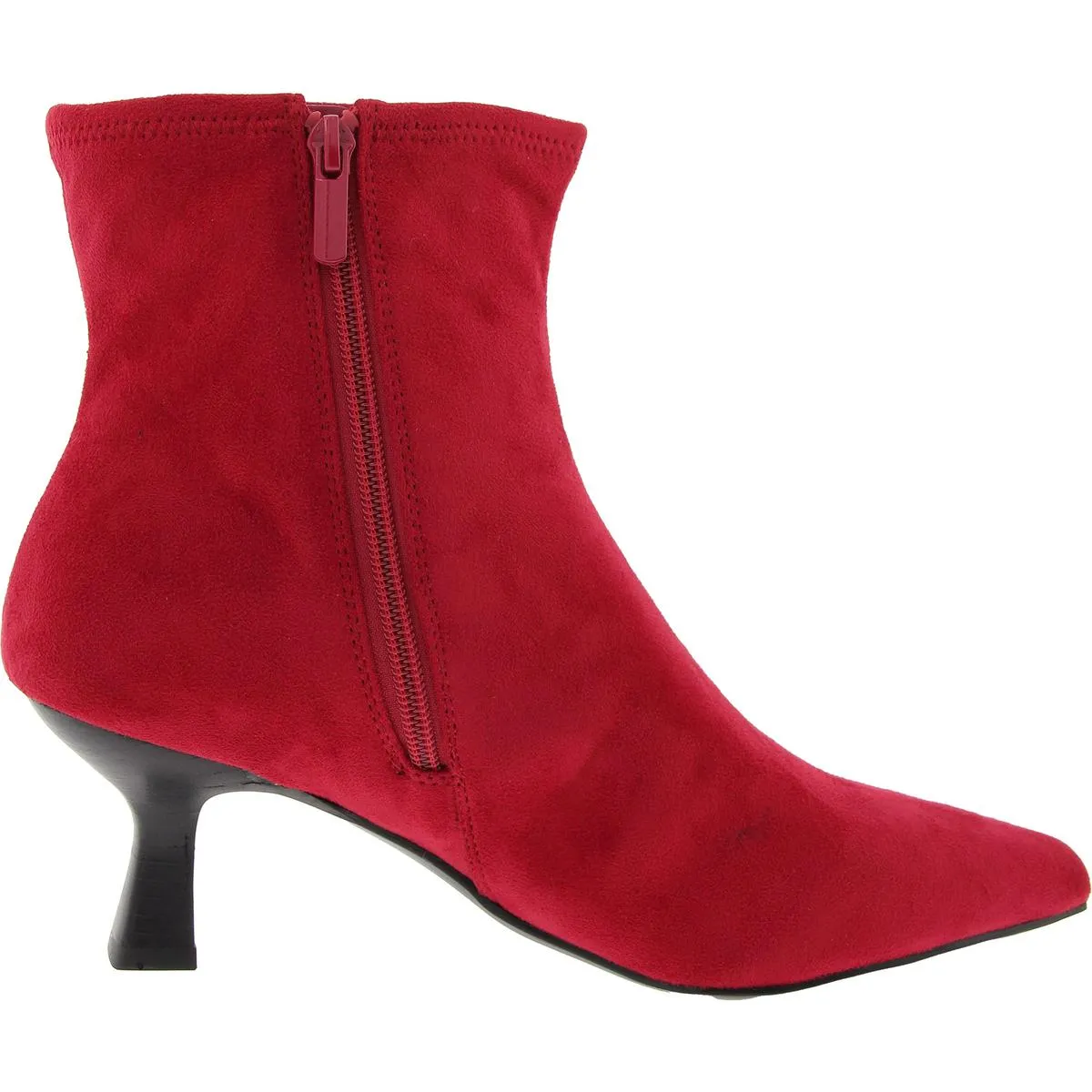 Nidia Womens Faux Suede Zip Up Ankle Boots