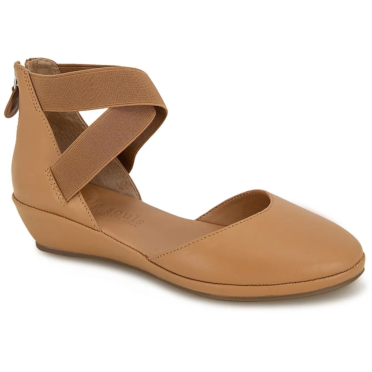 Noa Womens Leather Closed Toe Wedge Sandals
