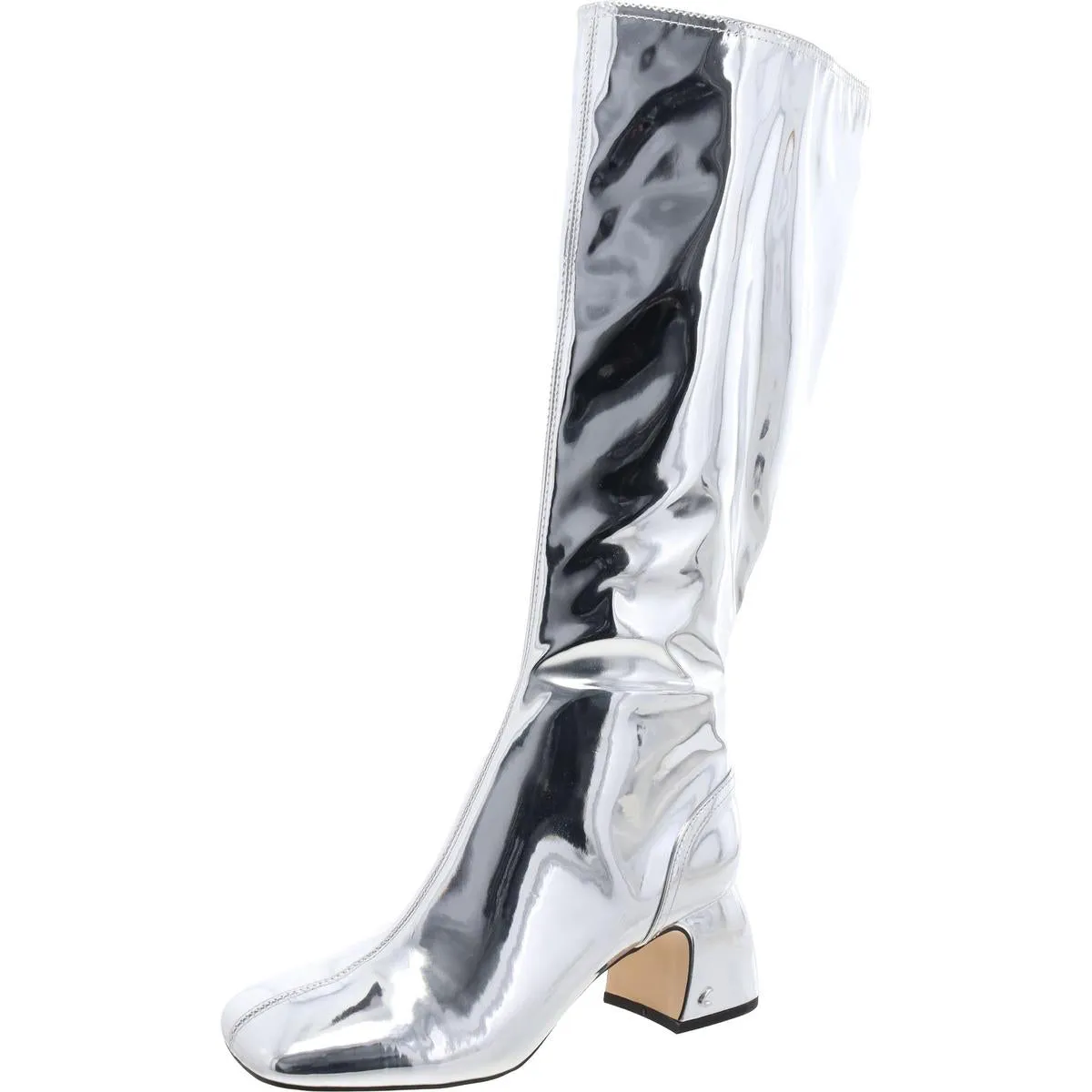 Olympia Womens Faux LEather Block Heel Knee-High Boots