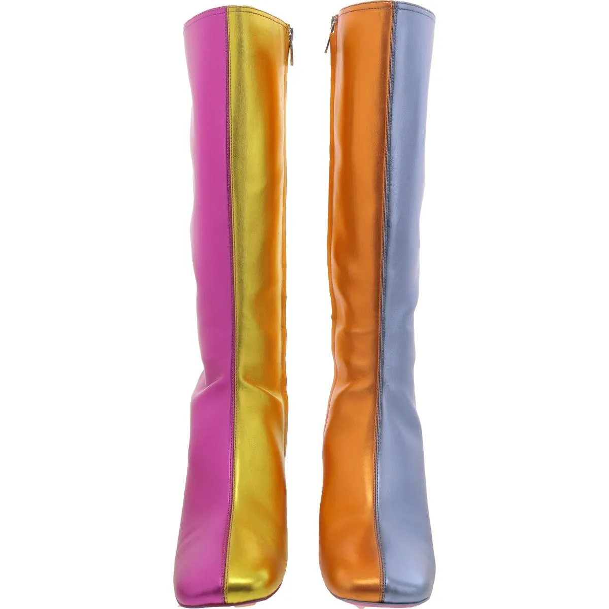 Olympia Womens Faux LEather Block Heel Knee-High Boots