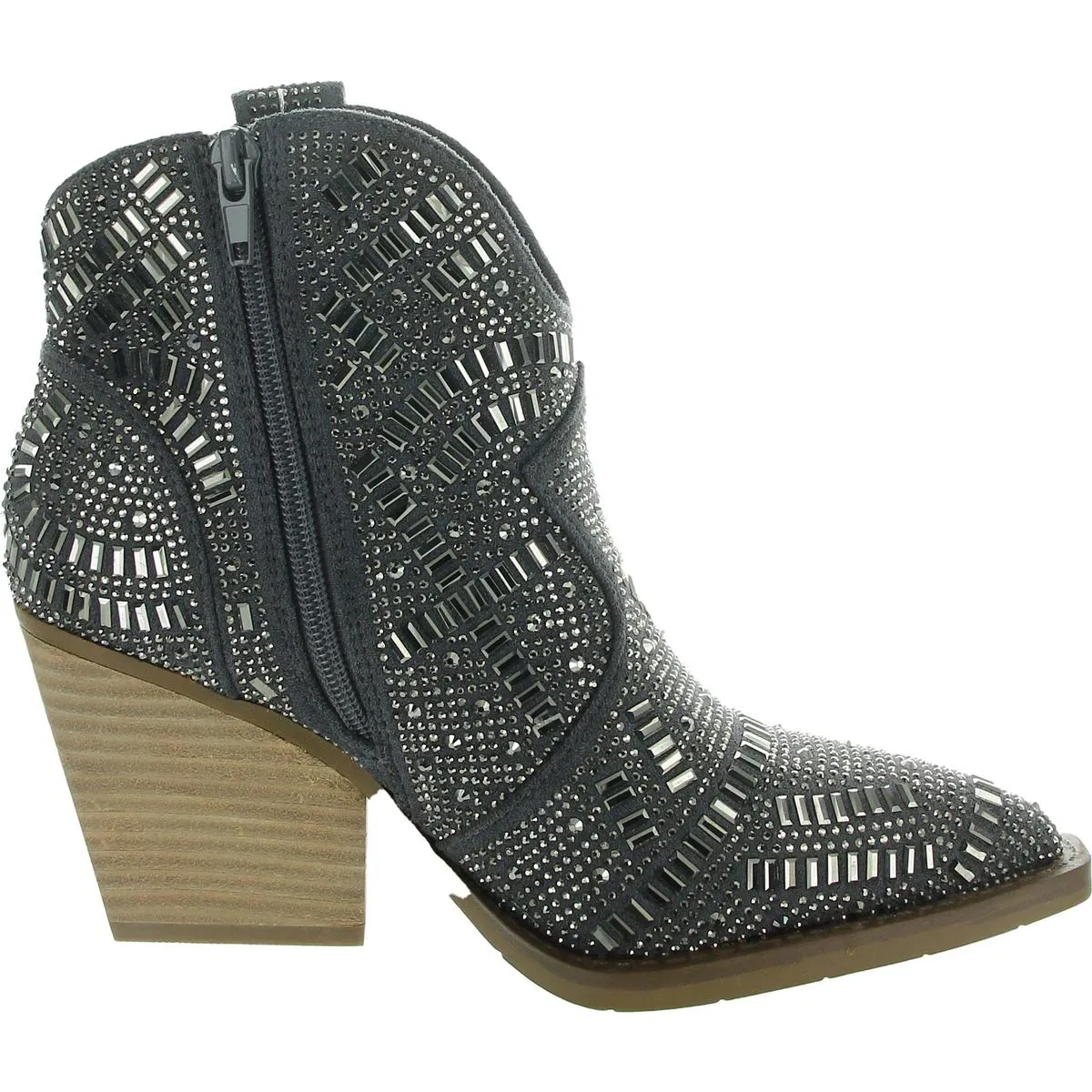 One Day Womens Embellished Faux Suede Booties
