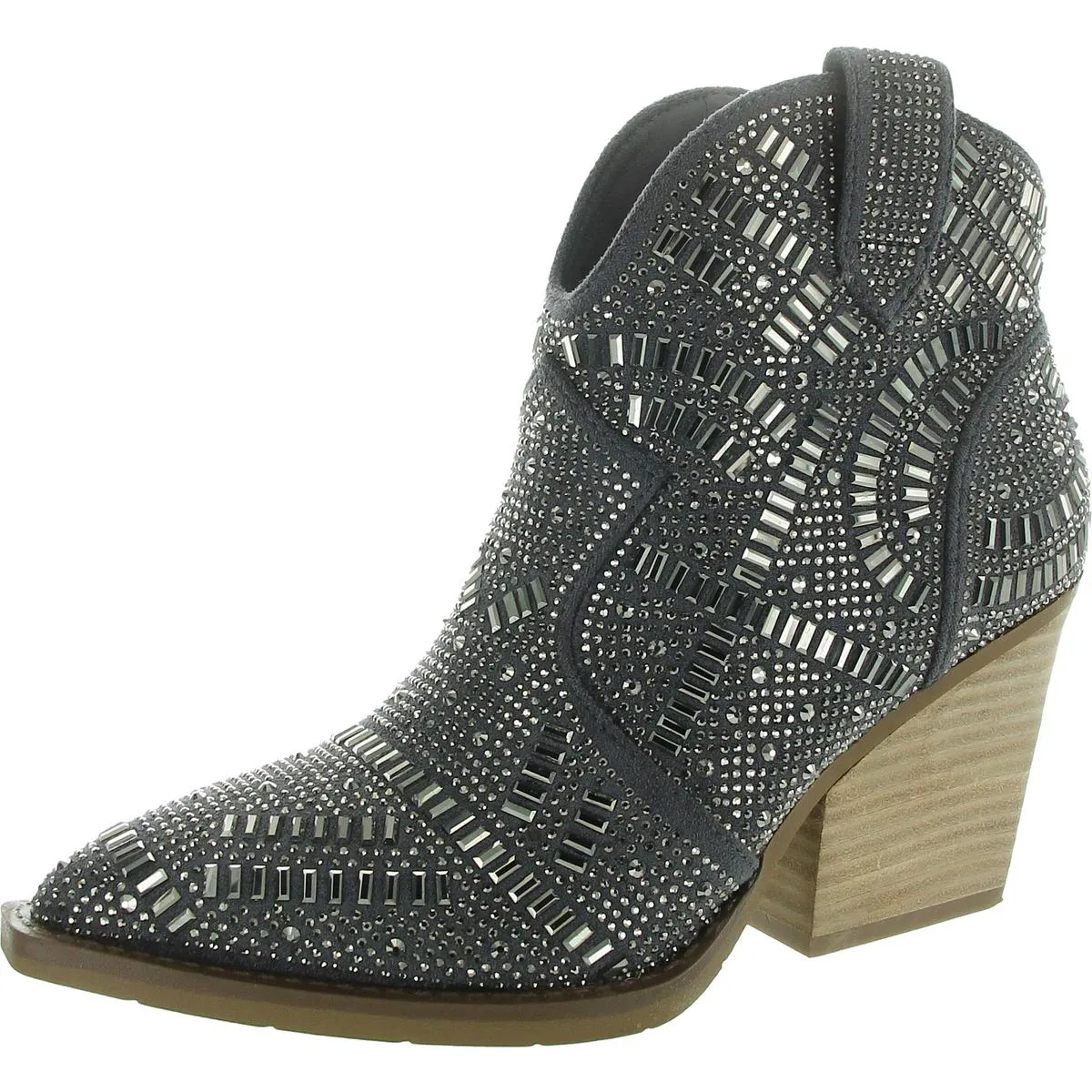 One Day Womens Embellished Faux Suede Booties