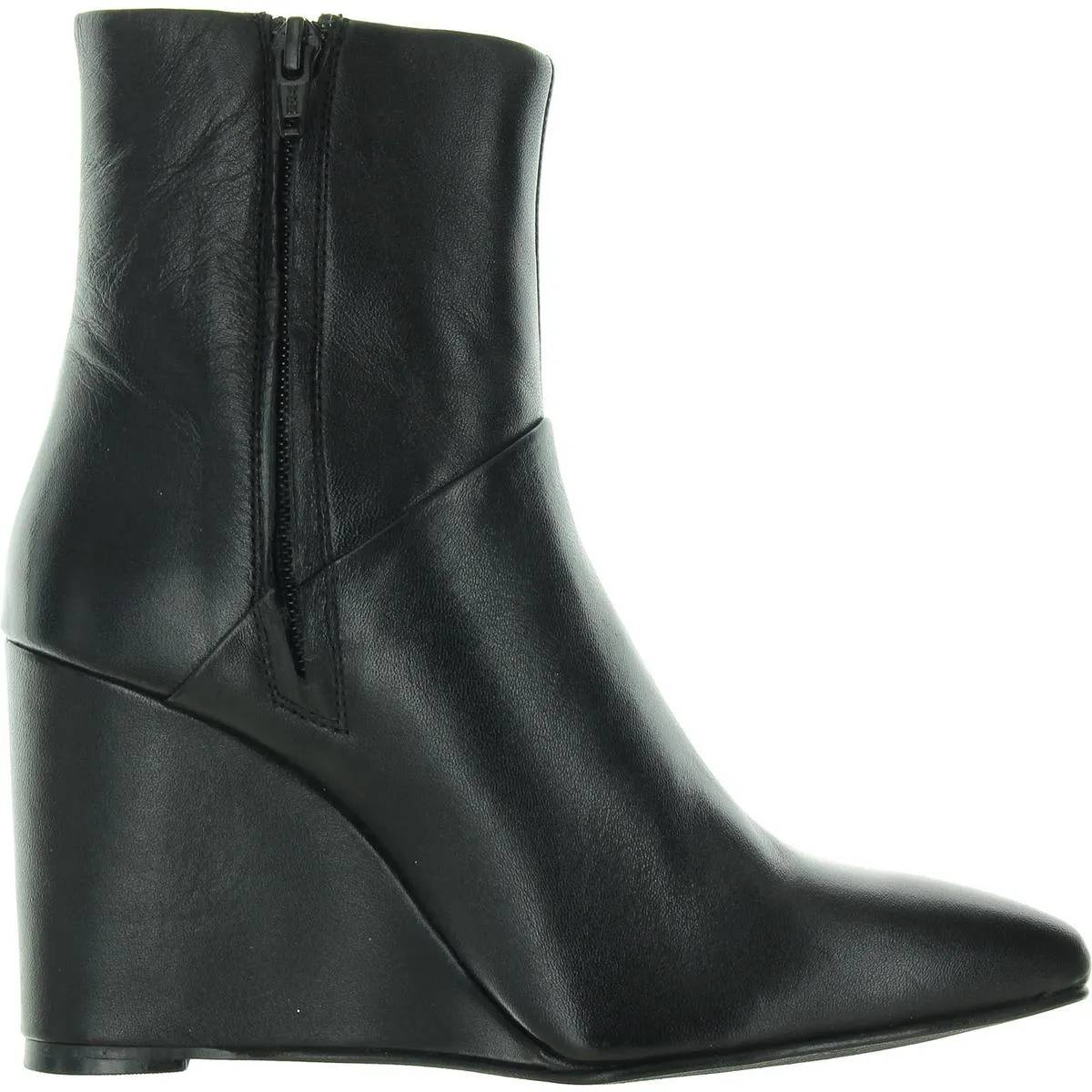 Only Girl Womens Zipper Faux Leather Wedge Boots