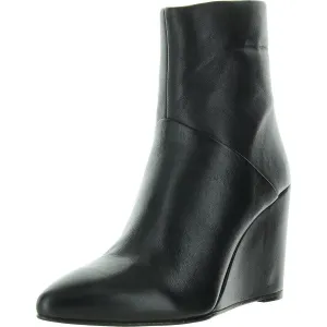 Only Girl Womens Zipper Faux Leather Wedge Boots