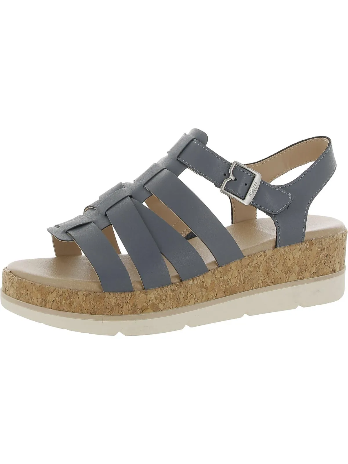 Only You Womens Faux Leather Cork Wedge Sandals