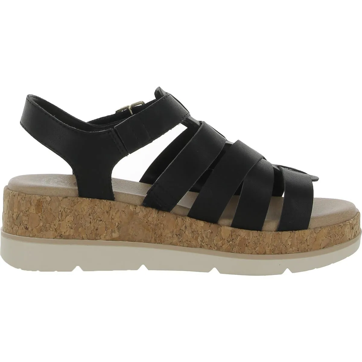 Only You Womens Faux Leather Cork Wedge Sandals