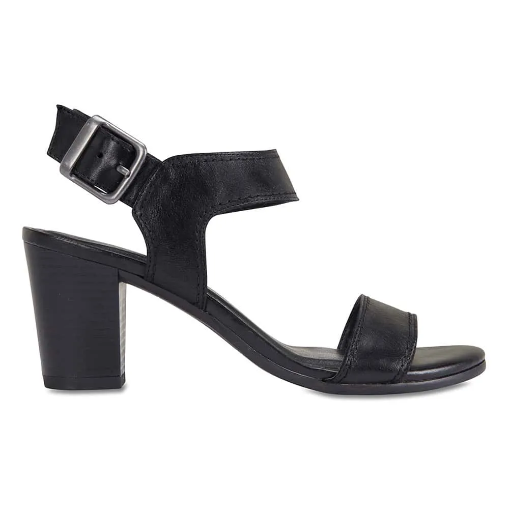 Opal Heel in Black Leather