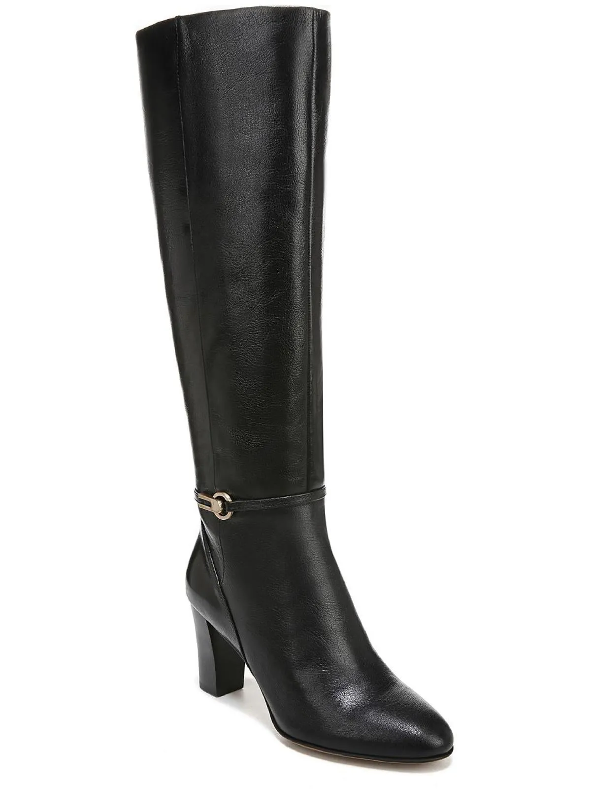 Palermo Womens Leather Block Heel Knee-High Boots