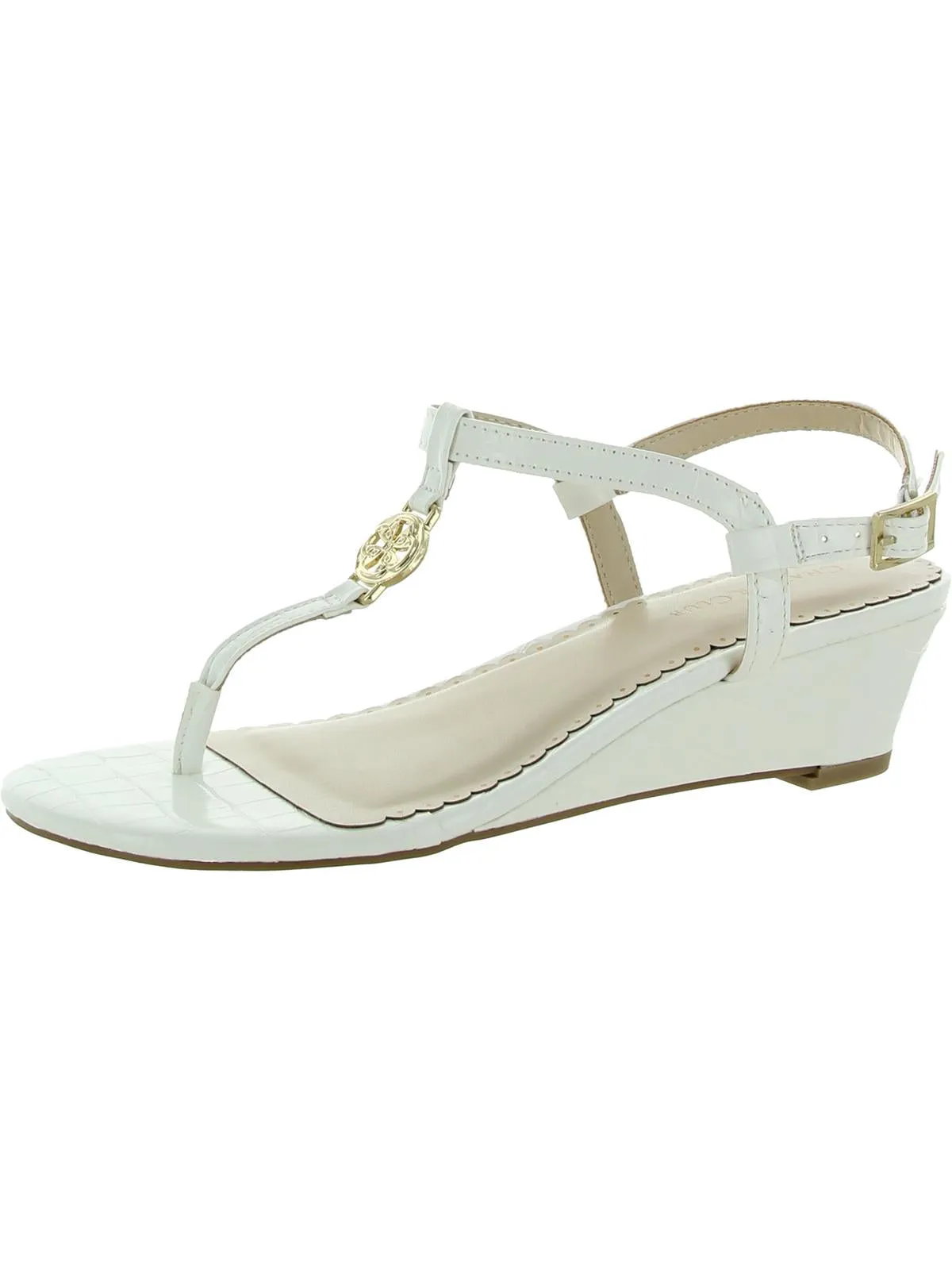 Palerrmo Womens Thong Ankle Strap Wedge Sandals