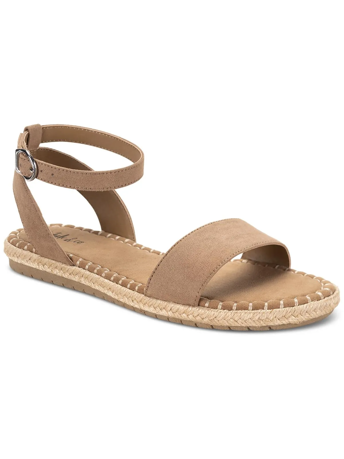 Peggyy Womens Faux Suede Flat Ankle Strap
