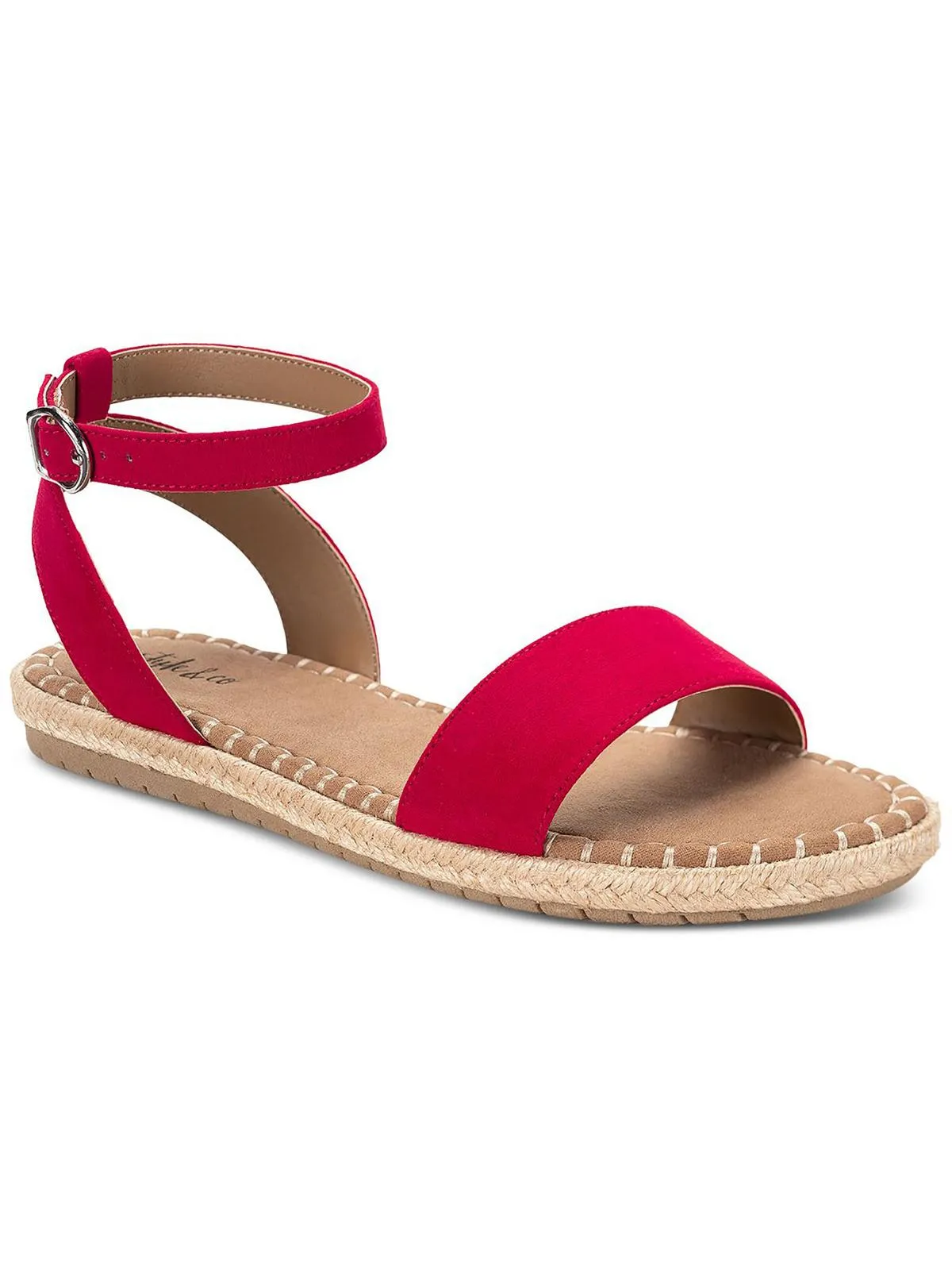 Peggyy Womens Faux Suede Flat Ankle Strap