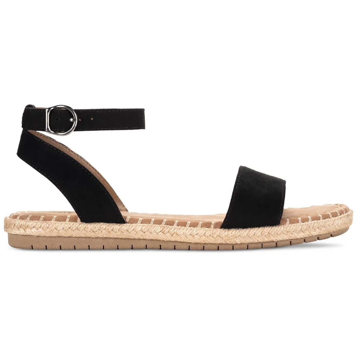 Peggyy Womens Faux Suede Flat Ankle Strap