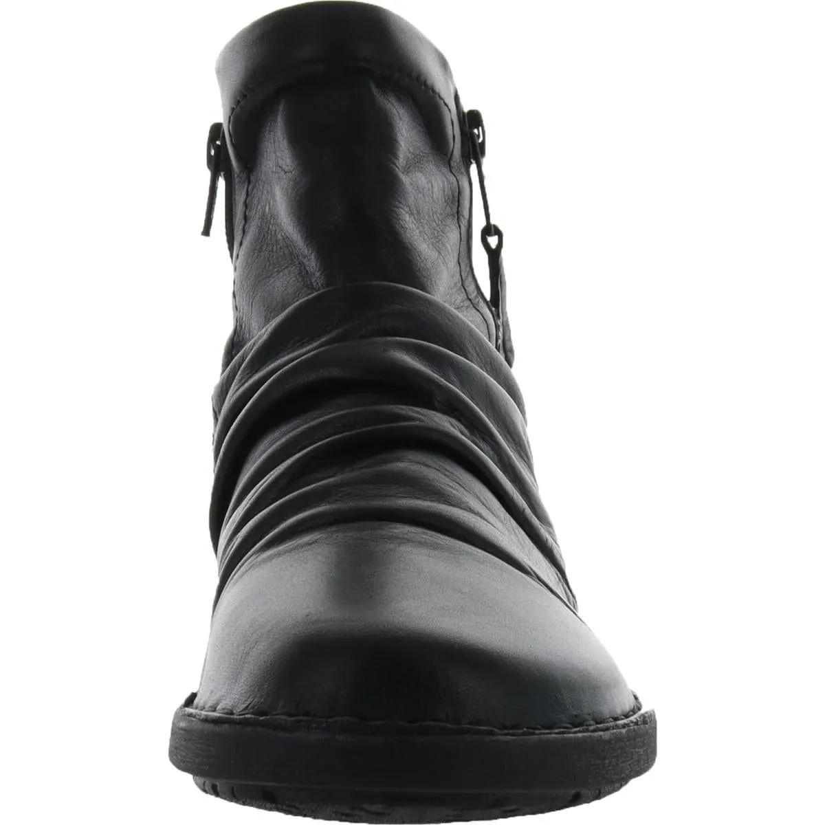 PLEASANT Womens Leather Slouchy Ankle Boots