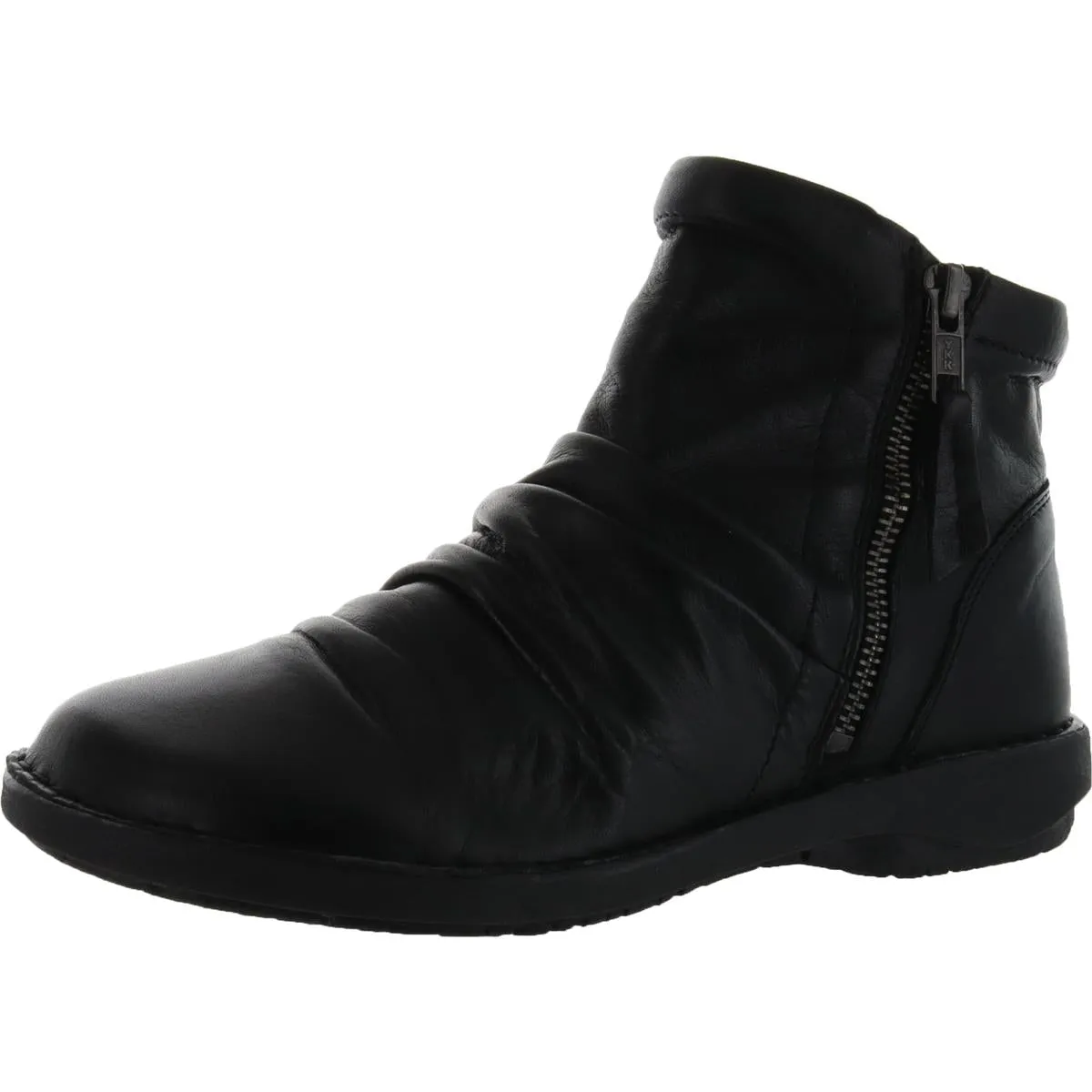PLEASANT Womens Leather Slouchy Ankle Boots