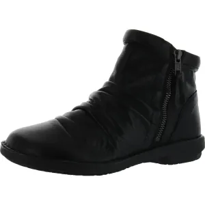 PLEASANT Womens Leather Slouchy Ankle Boots