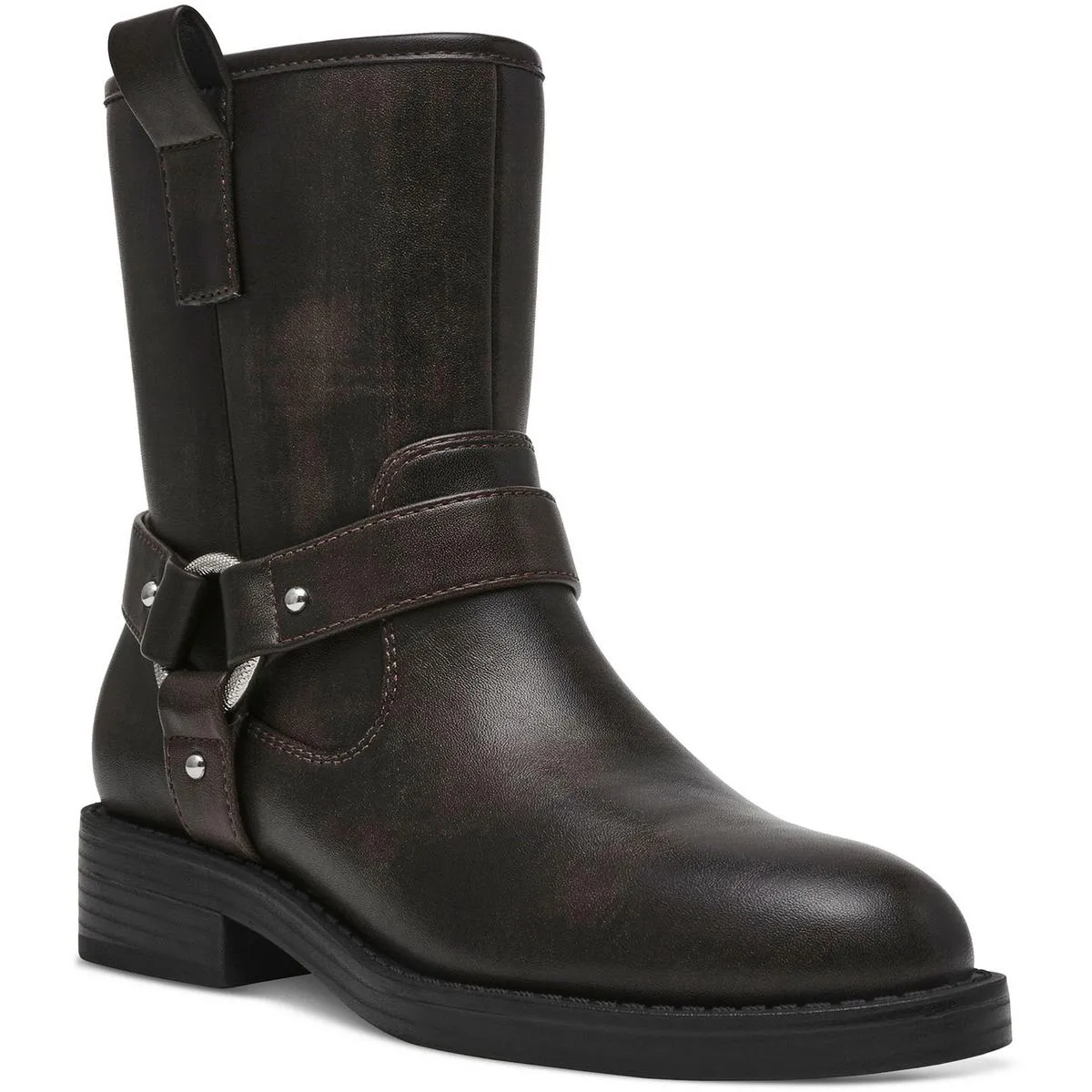 POCA  Womens Zipper Manmade Motorcycle Boots