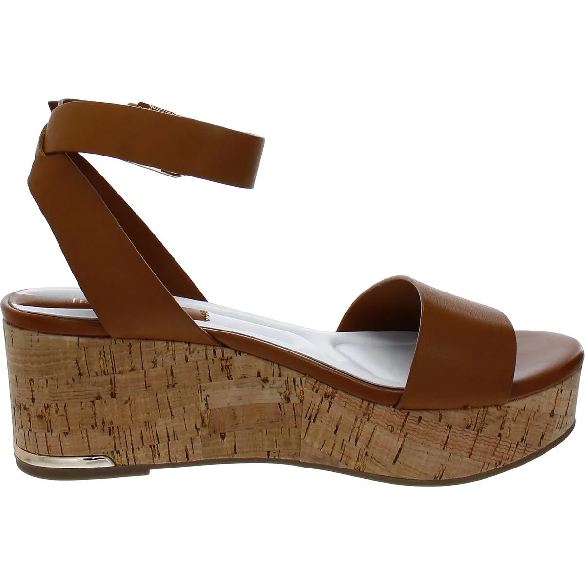 Presley Womens Leather Ankle Strap Wedge Sandals