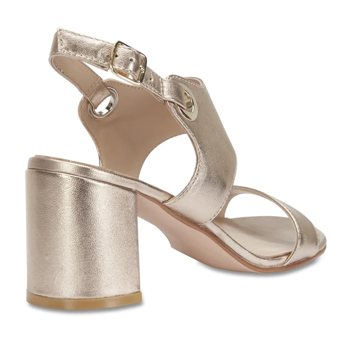 Pride Heel in Gold Metallic Leather
