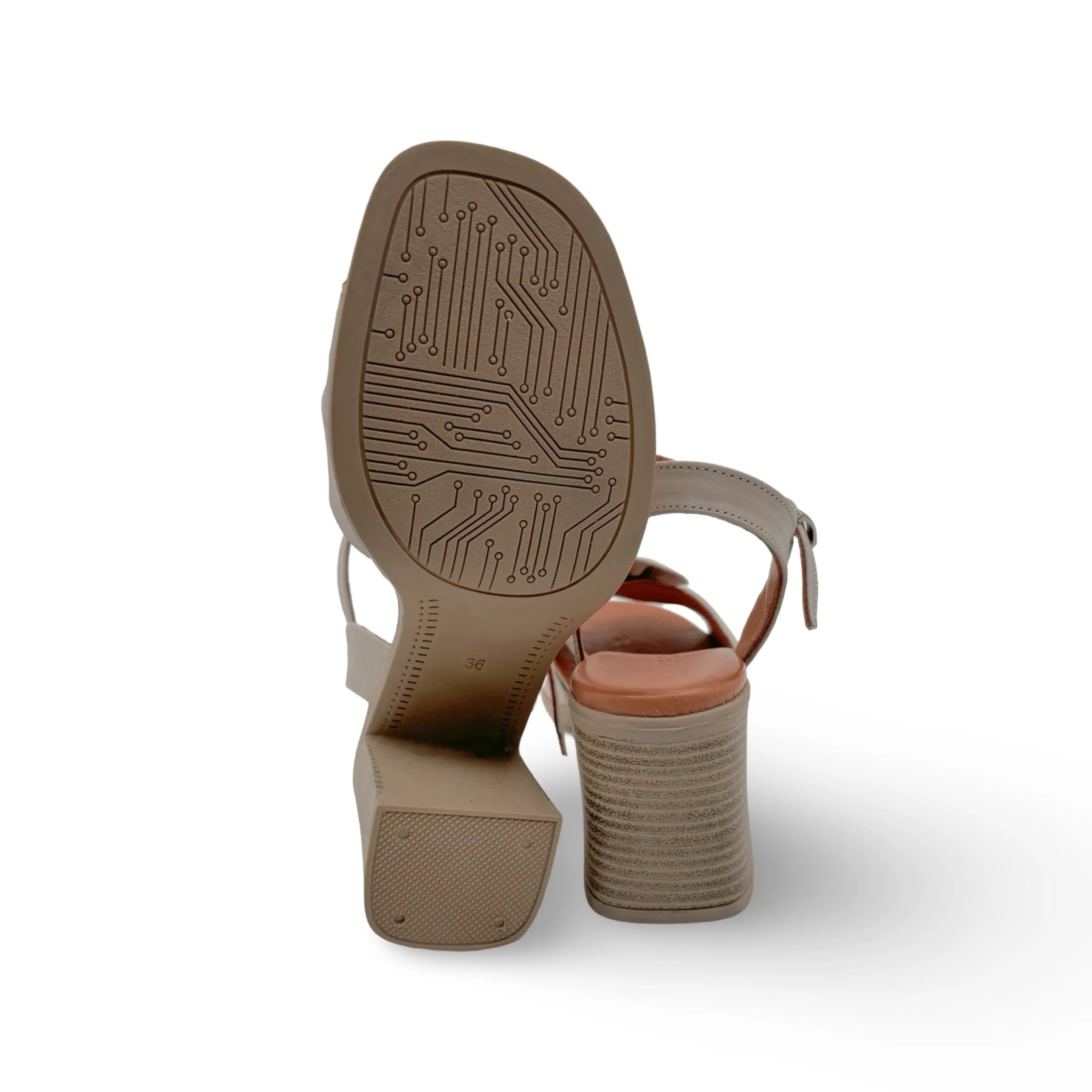 Quana Silver Grey Heel Sandal