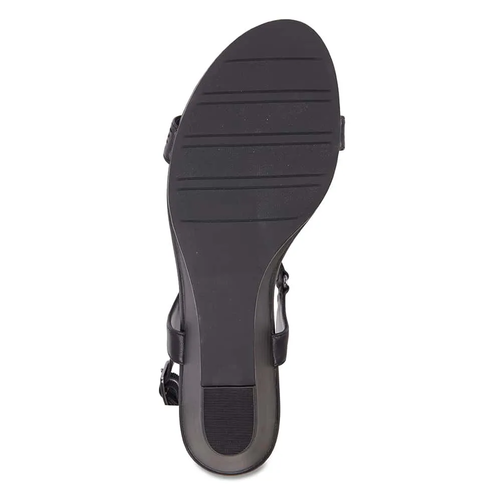 Quota Heel in Black Leather
