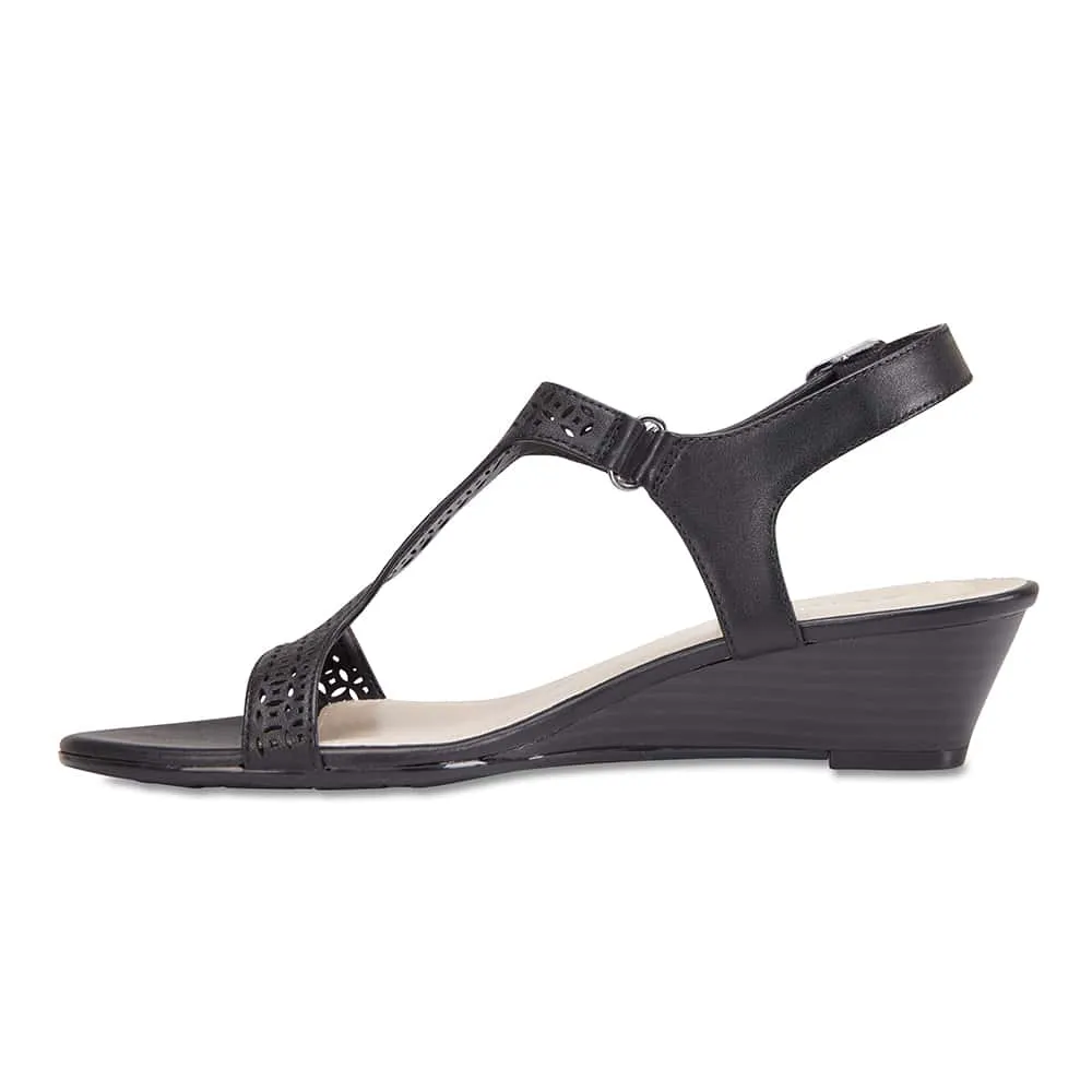 Quota Heel in Black Leather