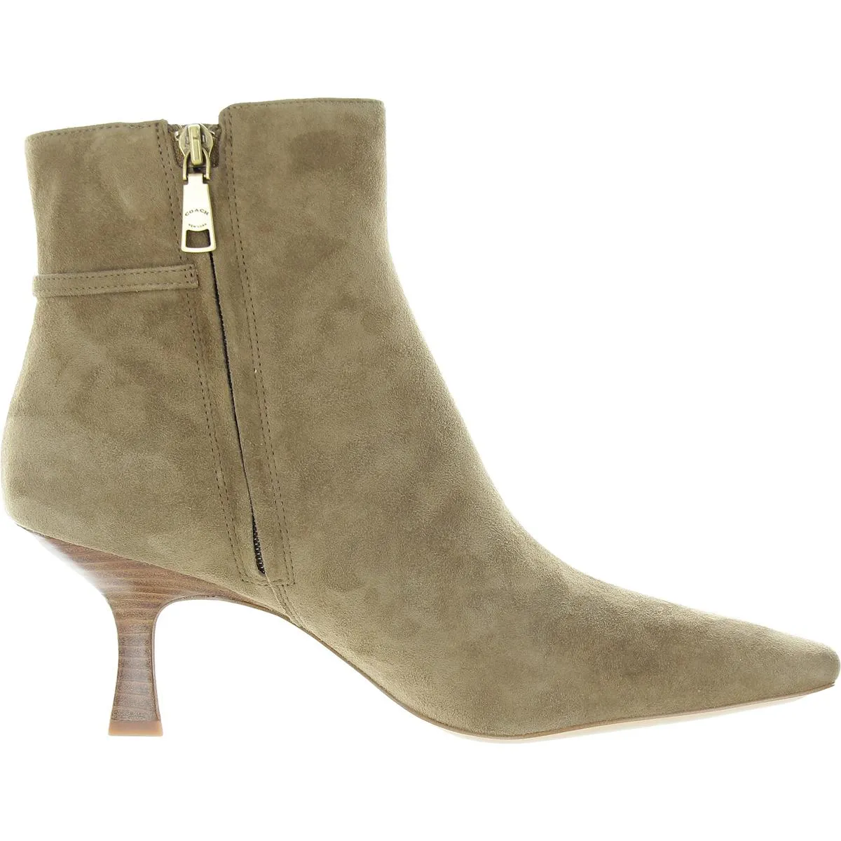 Rebecca Sue Womens Zipper Suede Booties
