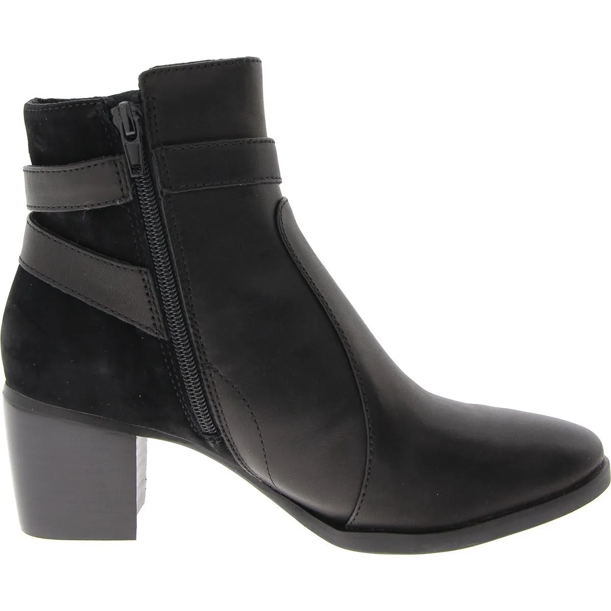 Rebecca Womens Leather Buckle Ankle Boots