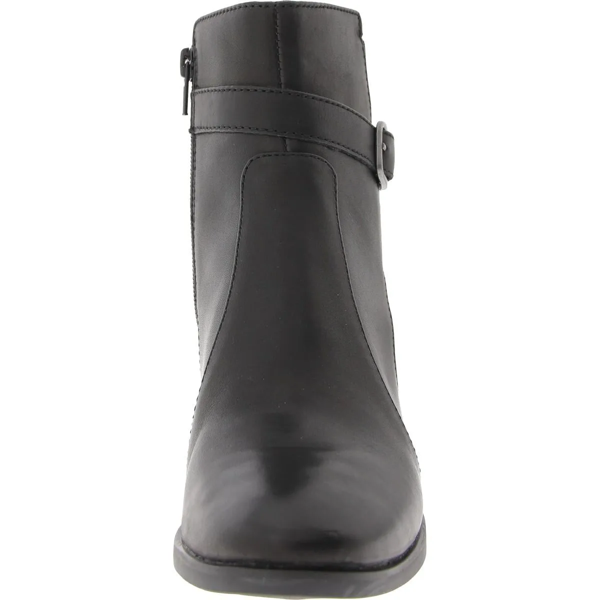 Rebecca Womens Leather Buckle Ankle Boots