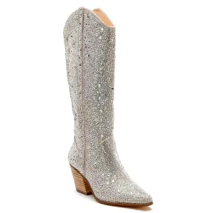 Rennaissance Cowgirl Boots In Clear Stone
